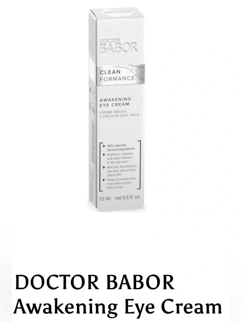NWT Doctor Babor Clean Formance Awakening Eye Cream - 15 mL, NWT